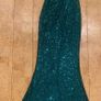 Long halter neck slim emerald green gown Image 4