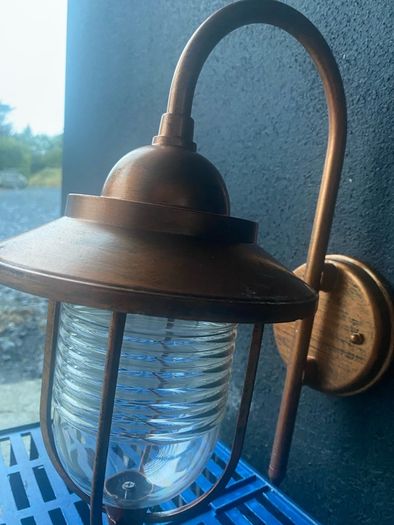 Pair Copper Effect Outdoor Wall Lights