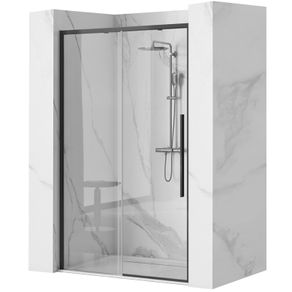 Black matt sliding shower door