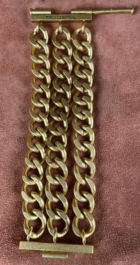 NWOT JUICY COUTURE Super Funky Matt Gold-Tone Chunky 3 Tier Chain Bracelet - 75% Discount