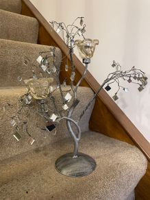 Vintage-style metal tealight tree candelabra
