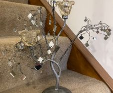 Vintage-style metal tealight tree candelabra