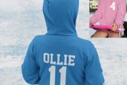 Kids Personalised Sport Hoodie Team Kit NAME &amp; NUMBER Football Netball Hockey Child Custom Hoody Sweatshirt Hooded Soccer