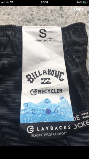 Mens BNWT Billabong shorts size S