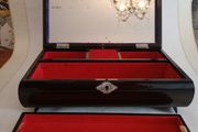 Vintage Large Hand Painted Lacquered Musical Jewelry Box