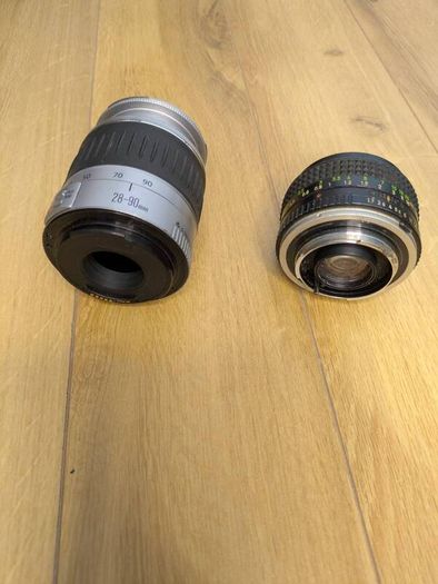 Canon EF 28-90mm Zoom + Minolta Rokkor 50mm  Vintage Lens Bundle