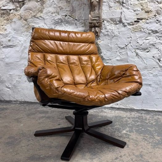 1960s Gerald Easden Lounge Chair In Sumptuous Cognac Leather