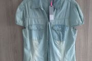 Washed look shirt size 10 forget me not