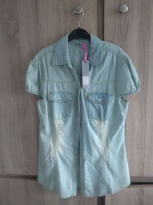 Washed look shirt size 10 forget me not