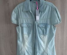 Washed look shirt size 10 forget me not