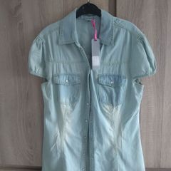 Washed look shirt size 10 forget me not
