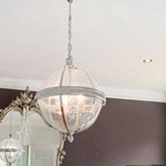 Orb Ceiling Pendant Light finished in Silver