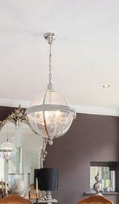 Orb Ceiling Pendant Light finished in Polished Silver