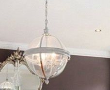Orb Ceiling Pendant Light finished in Polished Silver