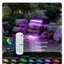 8" Pond Waterfall Spillway Filter Kit, 304 Stainless Steel Water Blade Weir with 7-Colour LED Lights & Remote, Quiet Pump, 9.84ft Hose for Garden Pond Water Feature Image 6