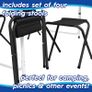 120cm (4ft) Height Adjustable Aluminium Folding Picnic Table with 4 Chairs - Black - 4-Seater Foldable Portable Outdoor Garden Patio Camping BBQ Dining Trestle Furniture Image 7