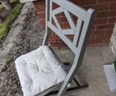IKEA Grey Wooden Folding Chair + Cushion