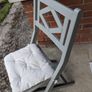 Grey Wooden Folding Garden Chair with Cushion Image 2