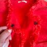 Red Tweed Fringe Blazer size 10 BY VERY Image 9