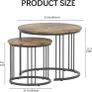 Round Coffee Tables, Set of 2 End Table, Nesting Tables, Side Table with Metal Frame for Living Room/Bedroom/Balcony/Office/Apartment, Diameter 23.6/15.7 IN (Rustic Brown Image 4