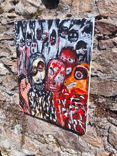 Original Acrylic Painting  Faces of War II