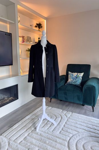 Ladies Black Peplum Coat from H&M Size: UK 12 / EU 40
