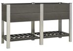 Garden Raised Bed with Shelf 150x50x90 cm WPC Grey