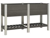 Garden Raised Bed with Shelf 150x50x90 cm WPC Grey