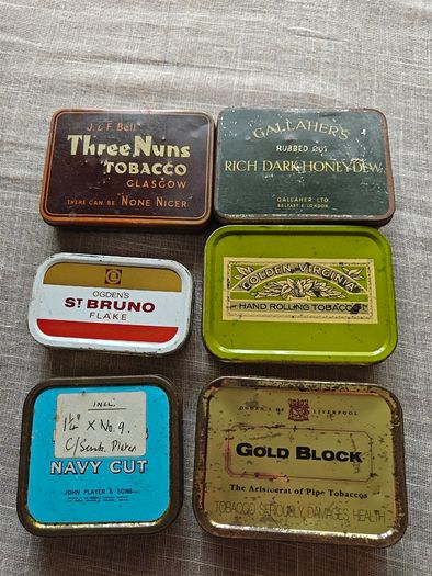 Vintage Tobacco Tin Job Lots - One Photo of 6 TINS = 30 euros