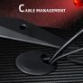 Gaming Computer Table, 122cm Width w/Cup Holder, Headphone Hook, Gamepad Holder, Cable Management Red Black Image 6
