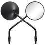 Black Round Adjustable Motorcycle Mirror - Pair Image 2