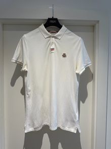 Moncler White Polo Classic Logo Size L