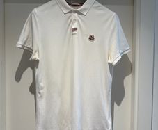 Moncler White Polo Classic Logo Size L
