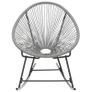 Outdoor Rocking Moon Chair Grey Poly Rattan Image 3