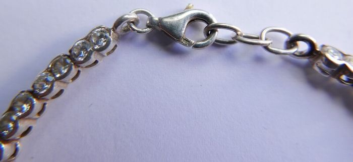 Vintage Sterling Silver 925 Round CZ Tennis Bracelet length 8" - 11,3g