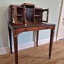 Edwardian inlaid writing desk& carved chair Image 3