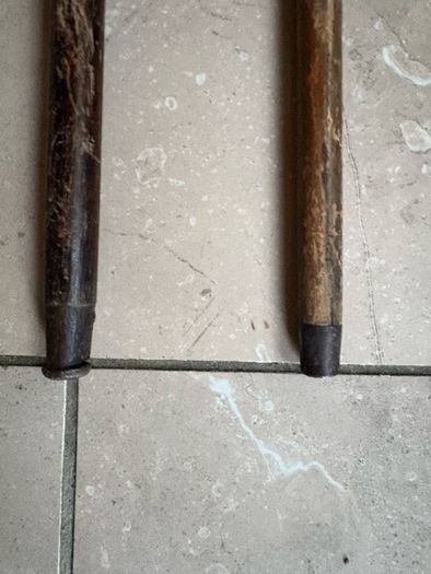 Antique Walking sticks one with white metal possibly silver x3