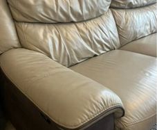 2 Tone Leather & Suede 3 Seater