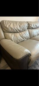 2 Tone Leather & Suede 3 Seater
