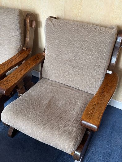 Pair of wooden armchairs