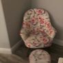 Bedroom chair with matching foot stool Image 3