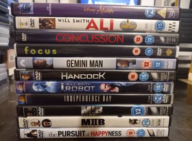 Will Smith Dvd Collection Bundle Ali Focus Men In Black Independence Day Hancock Etc