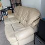 Free!- 3 seater sofa real leather hardwood Image 4
