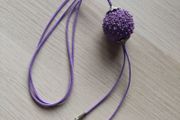 Long Crochet Beaded necklace Purple