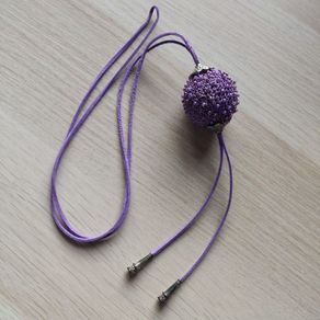Long Crochet Beaded necklace Purple