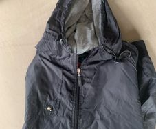 Black men's casual hooded jacket - L