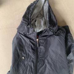 Black men's casual hooded jacket - L
