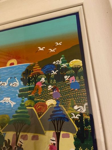 Original painting, 'naive' style, professionally framed