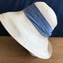 Cream with Blue Band Hat Image 5