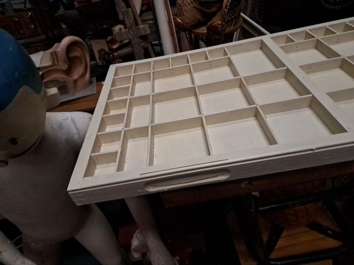 Vintage Wooden Painted Printers Tray